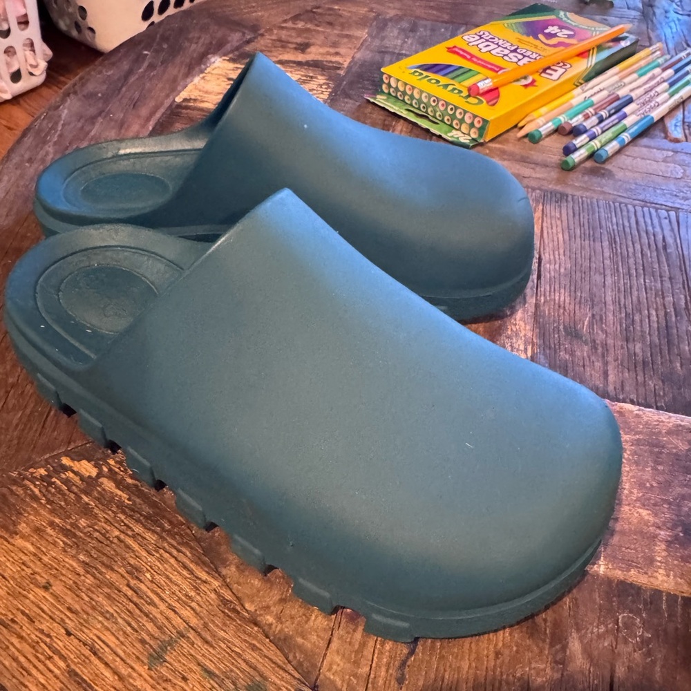 Free People Teal Slip-On Clog Mules